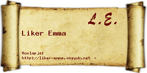 Liker Emma névjegykártya